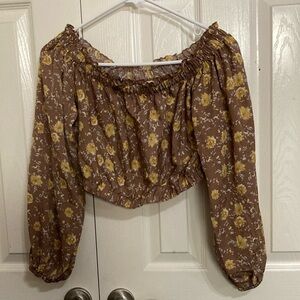 Altar'd State Brown Floral Top